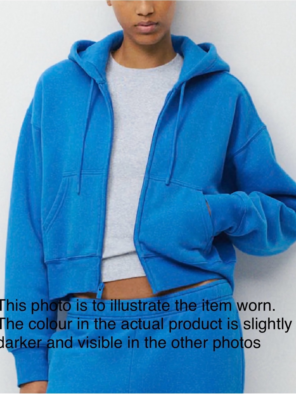 Aritzia Cozy Sweatfleece Boyfriend Boxy Zip Hoodie Cobalt Blue (limited ed.)